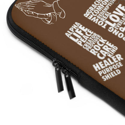 Jesus Laptop Sleeve - Brown