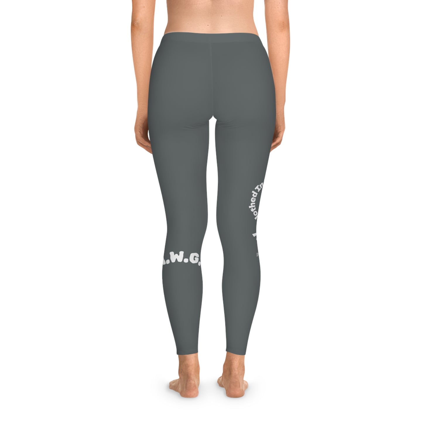 Ankle-Length Leggings - Dark Grey/White