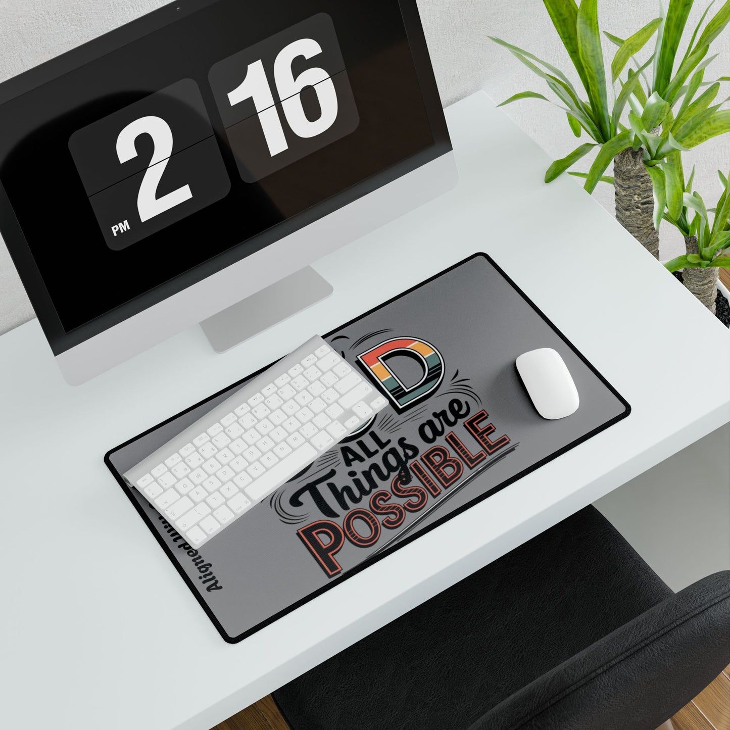 With God All Things Are Possible - Desk Mat
