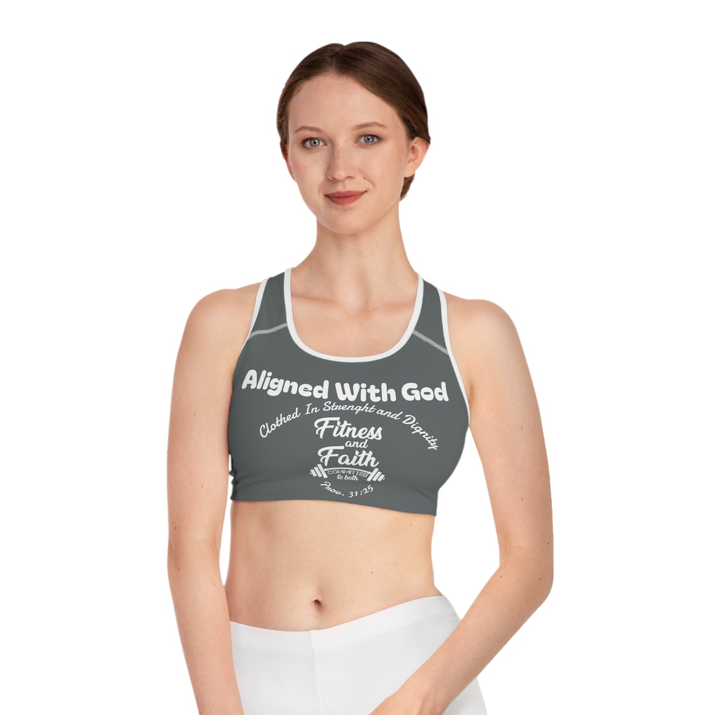 Layering Sports Bra - Dark Grey/White