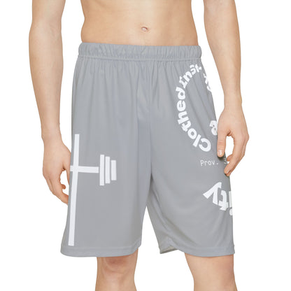 Gym Shorts - Light Grey/White