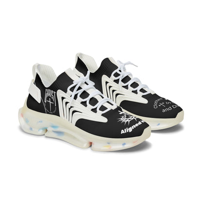 Women's Mesh Sneakers — Black/White & Black/White Athletic Shoes