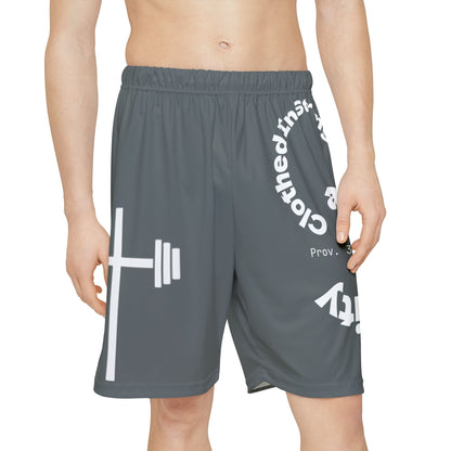 Gym Shorts - Dark Grey/White