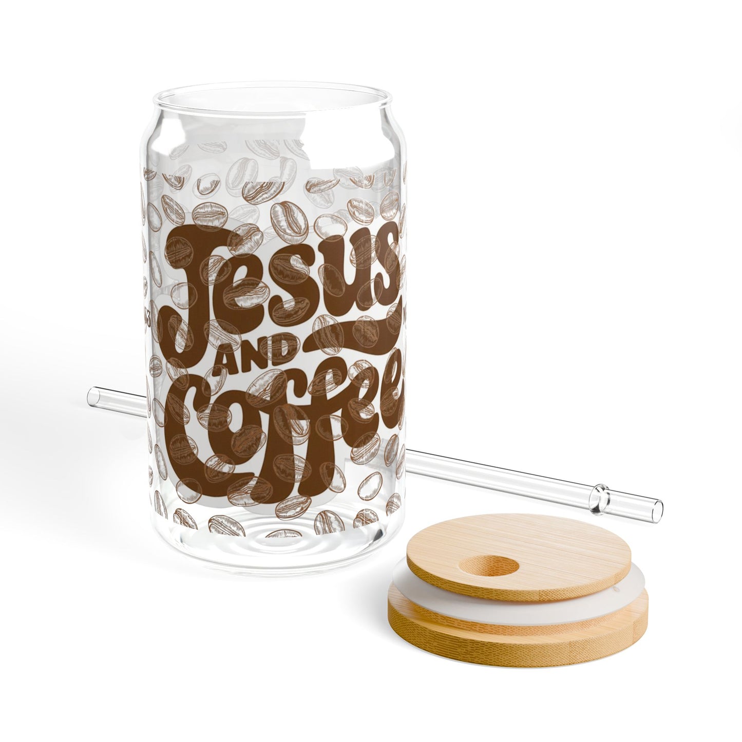 Sipper Glass - Jesus and Coffee