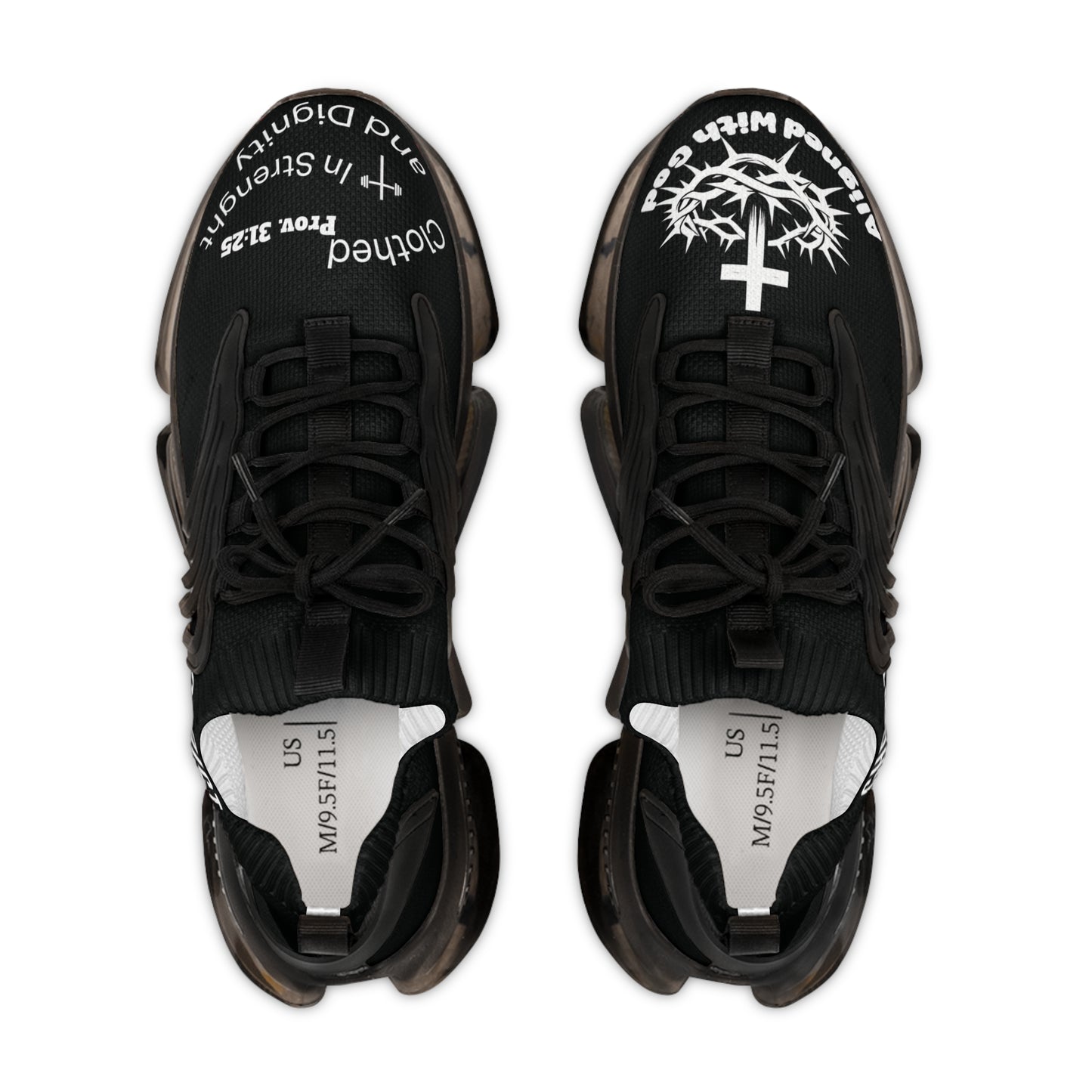 Men's Mesh Sneakers — Black/White & Black/White Athletic Shoes
