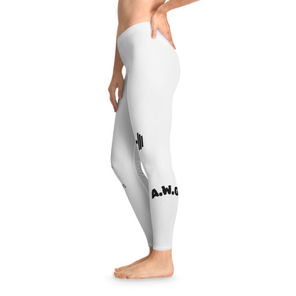 Ankle-Length Workout Leggings - White/Black