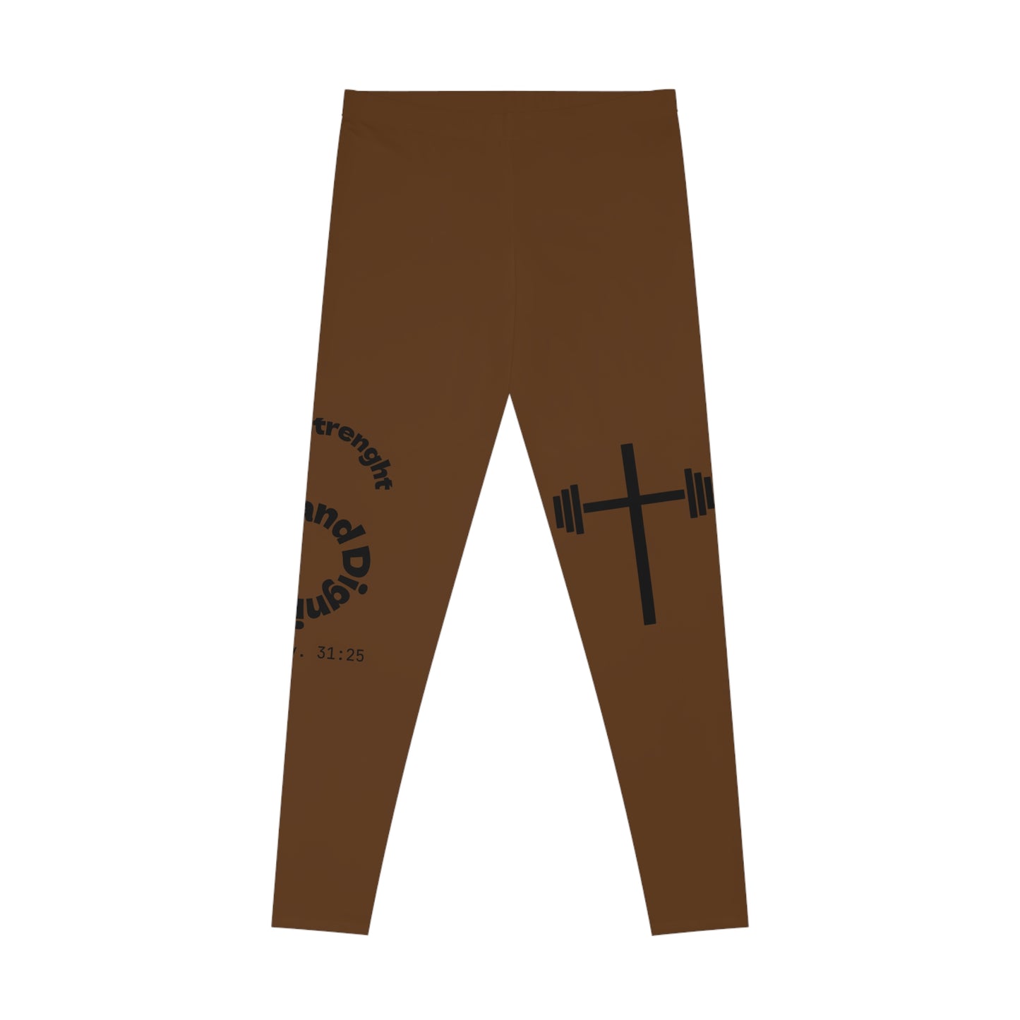 Ankle-Length Workout Leggings - Brown/Black