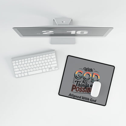 With God All Things Are Possible - Desk Mat