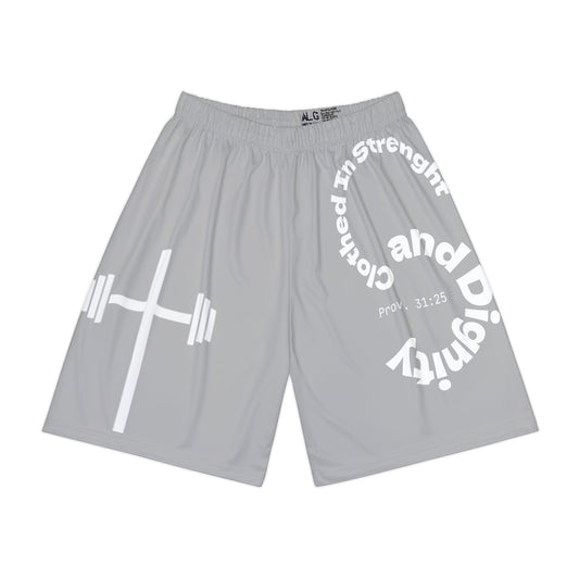 Gym Shorts - Light Grey/White