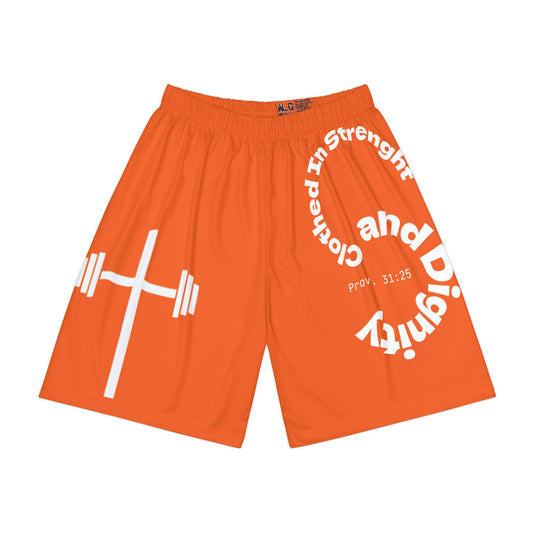 Gym Shorts - Orange/White