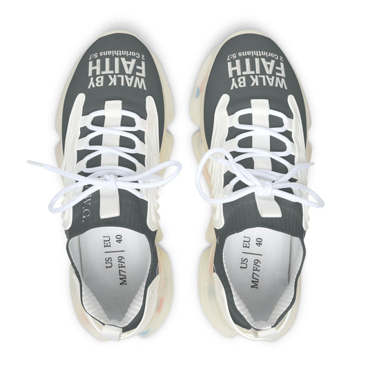 Walk by Faith Women's Mesh Sneakers — Dark Grey/White Athletic Faith Shoes