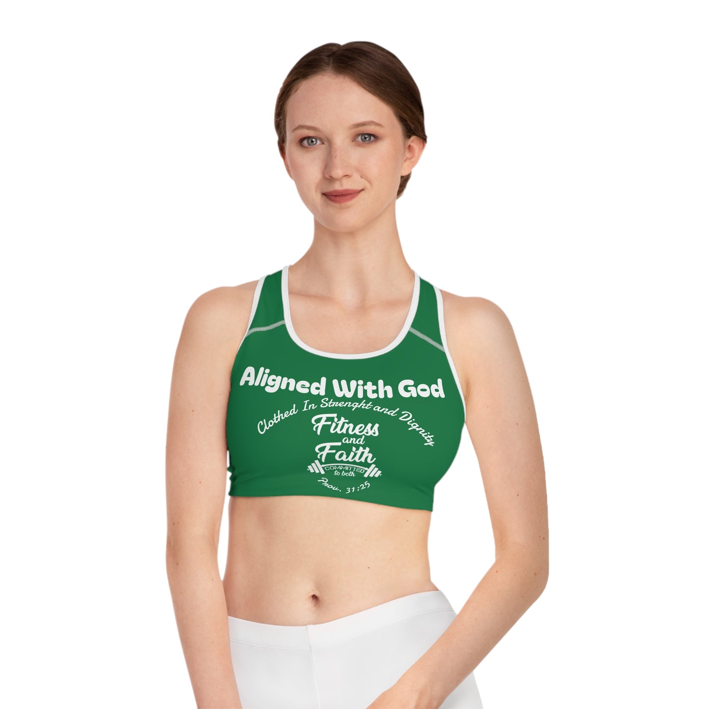 Layering Sports Bra - Dark Green/White