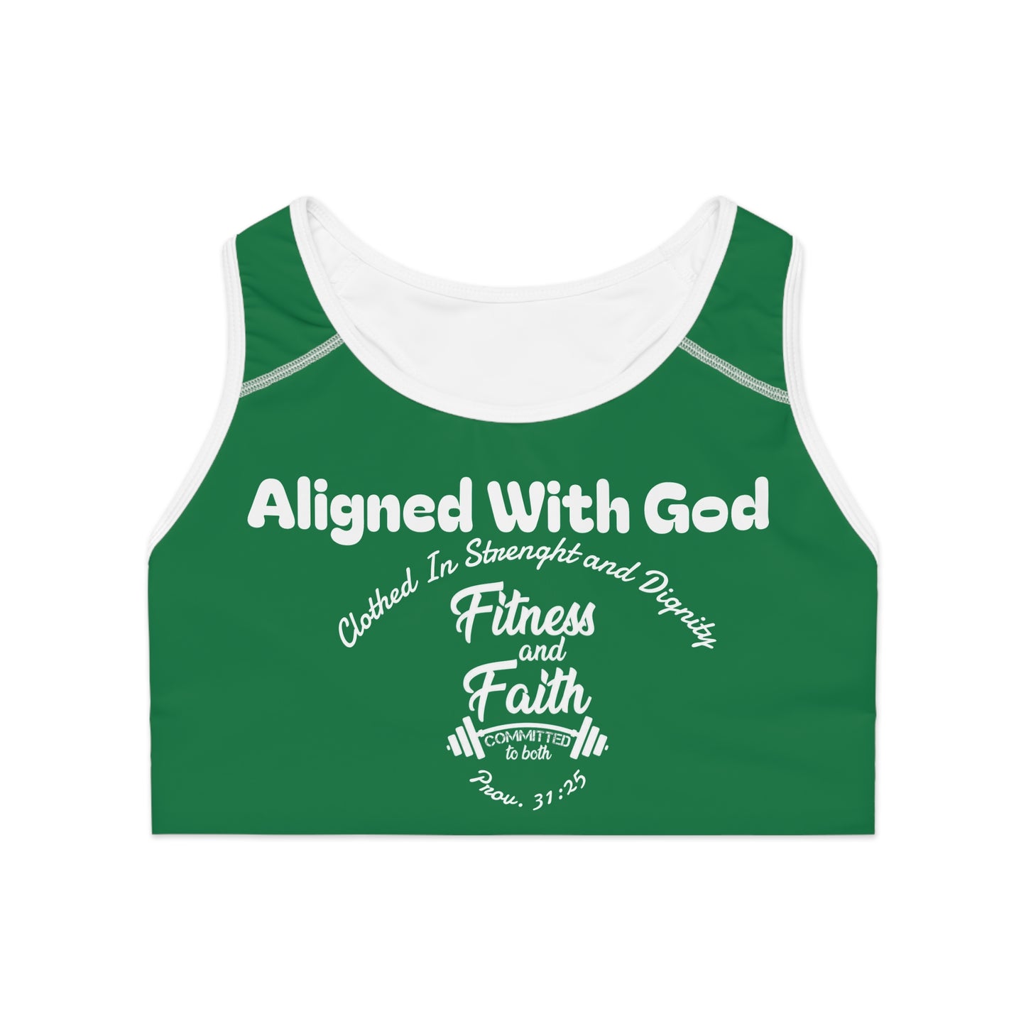 Layering Sports Bra - Dark Green/White
