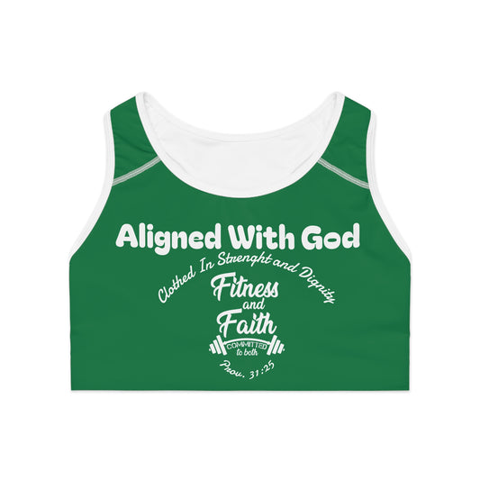 Layering Sports Bra - Dark Green/White