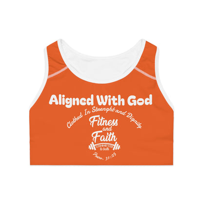 Layering Sports Bra - Orange/White