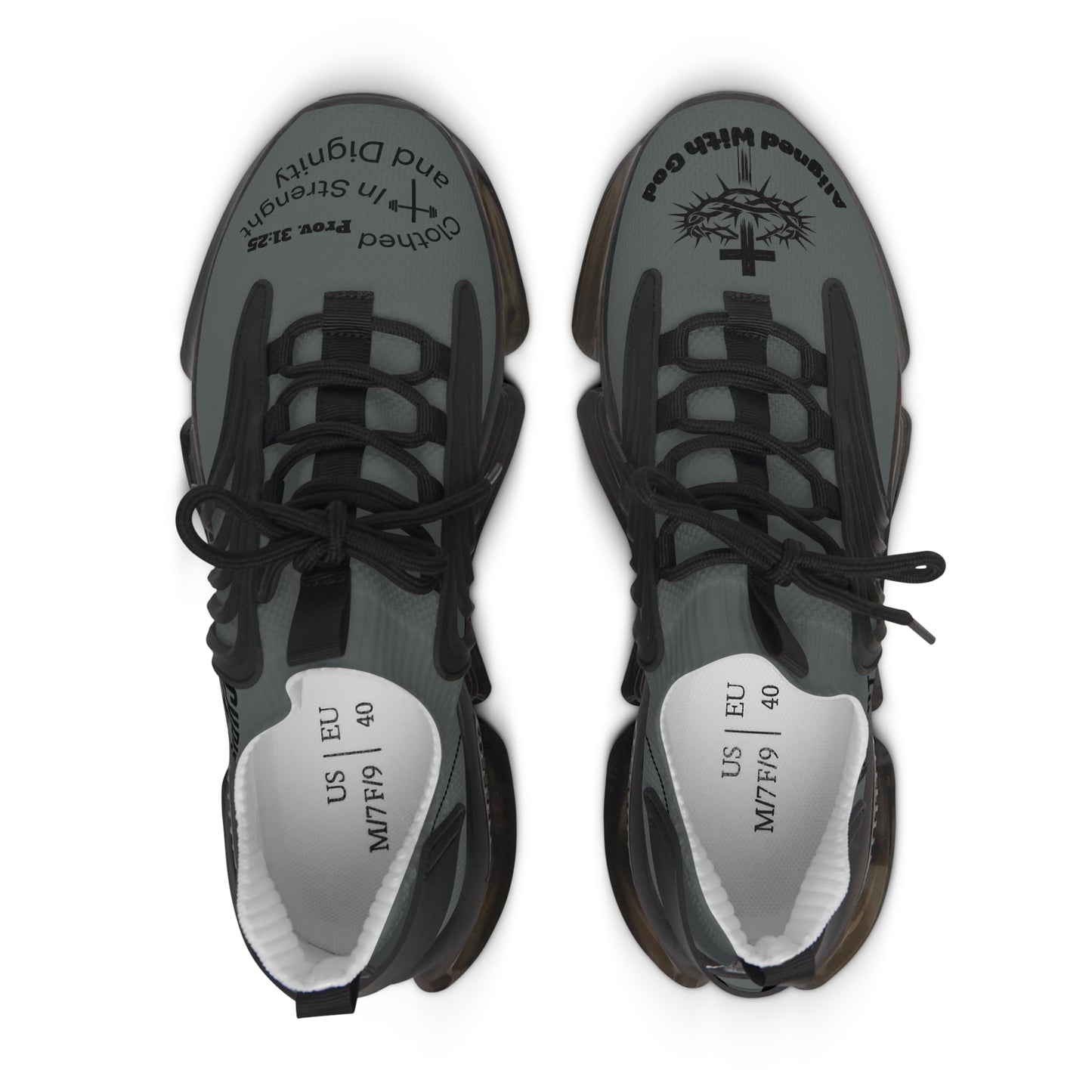 Women's Mesh Sneakers — Dark Grey/Black & Light Grey/White Athletic Shoes