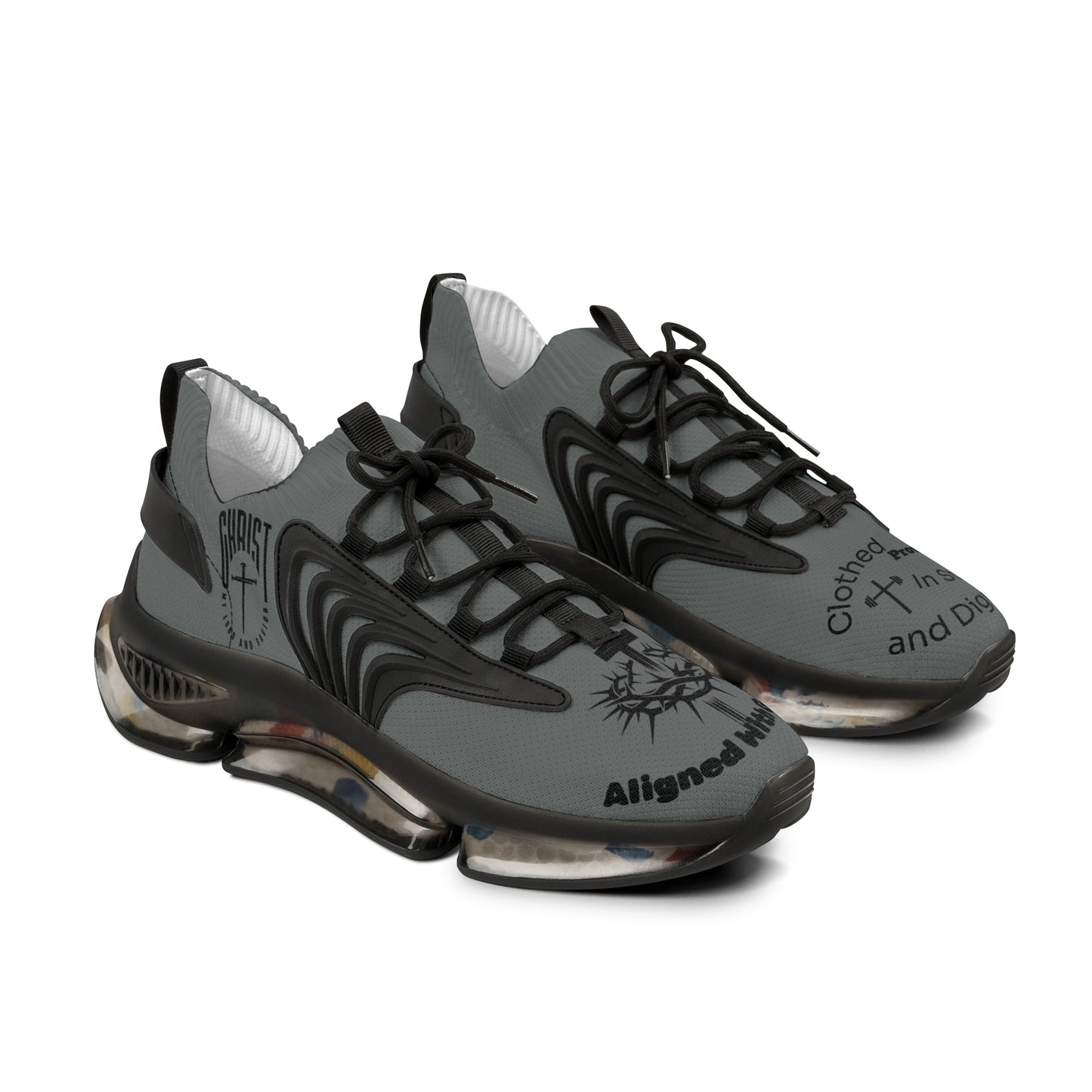 Men's Mesh Sneakers — Light Grey/White & Dark Grey/Black Athletic Shoes