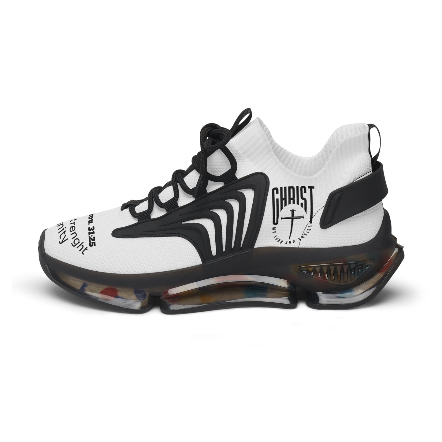 Women's Mesh Sneakers — Black/White & Black/White Athletic Shoes