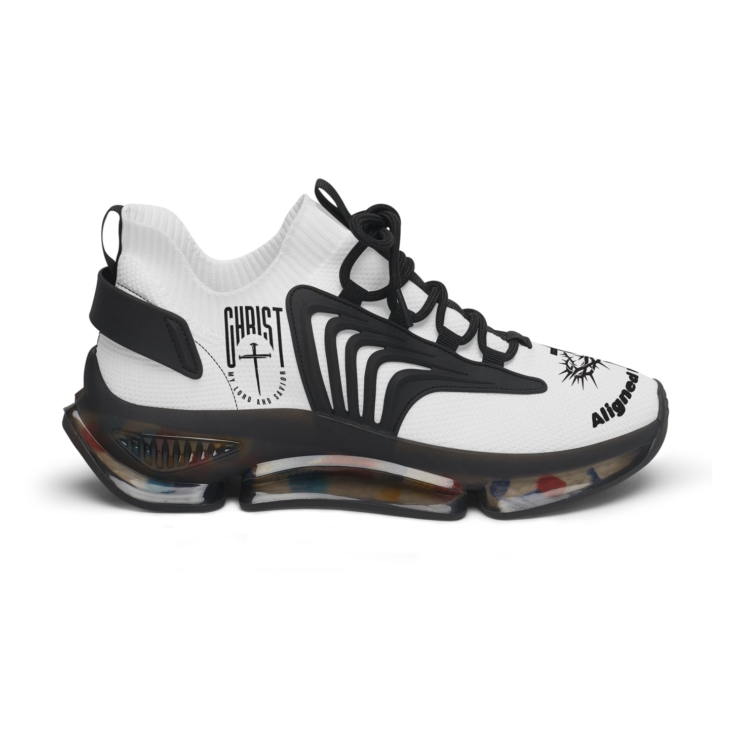 Women's Mesh Sneakers — Black/White & Black/White Athletic Shoes
