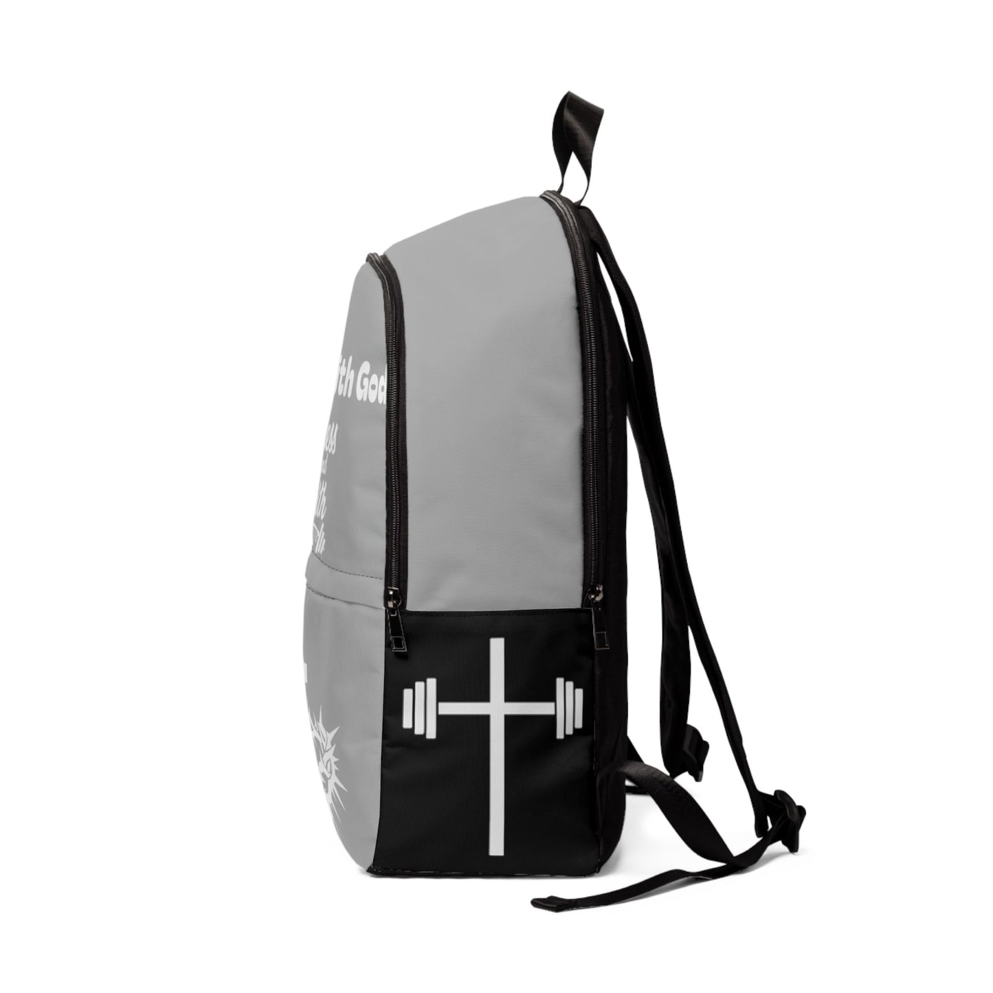 Fitness and Faith Backpack - Light Grey