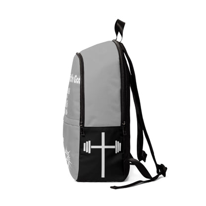 Fitness and Faith Backpack - Light Grey