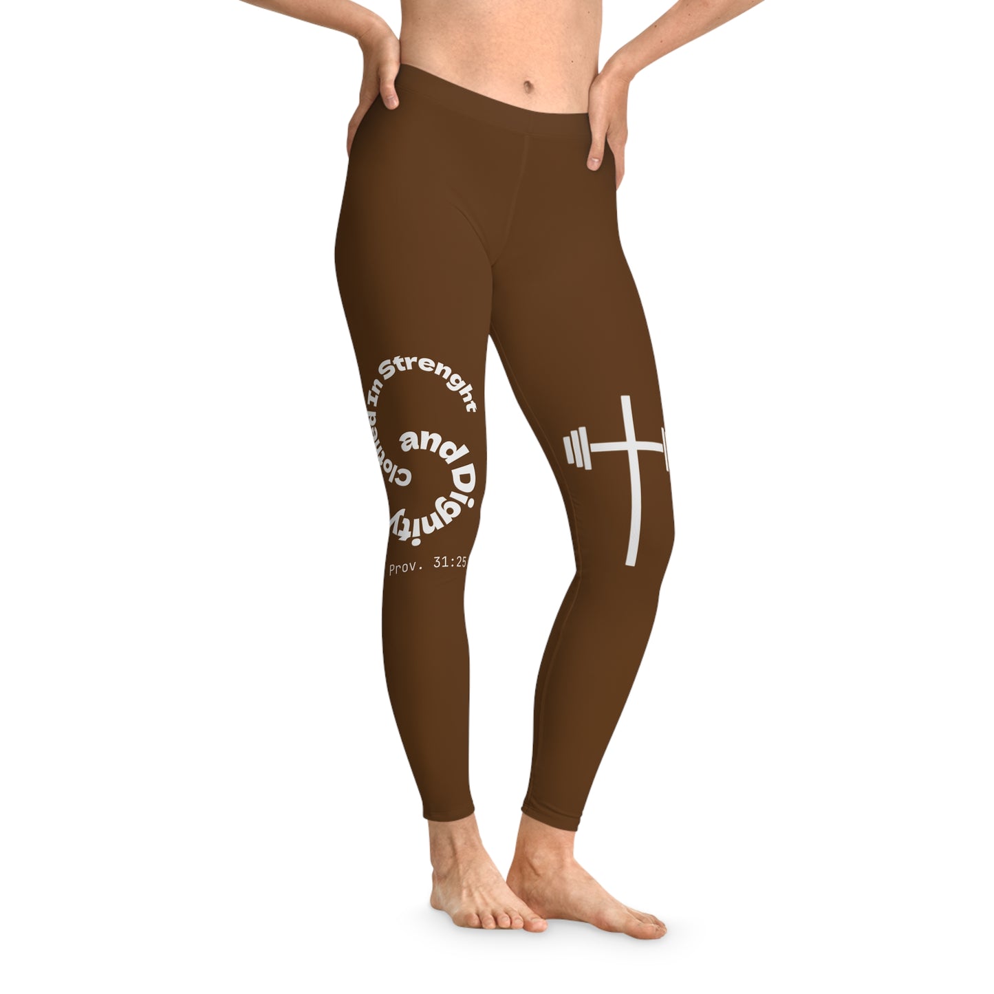Ankle-Length Leggings - Brown