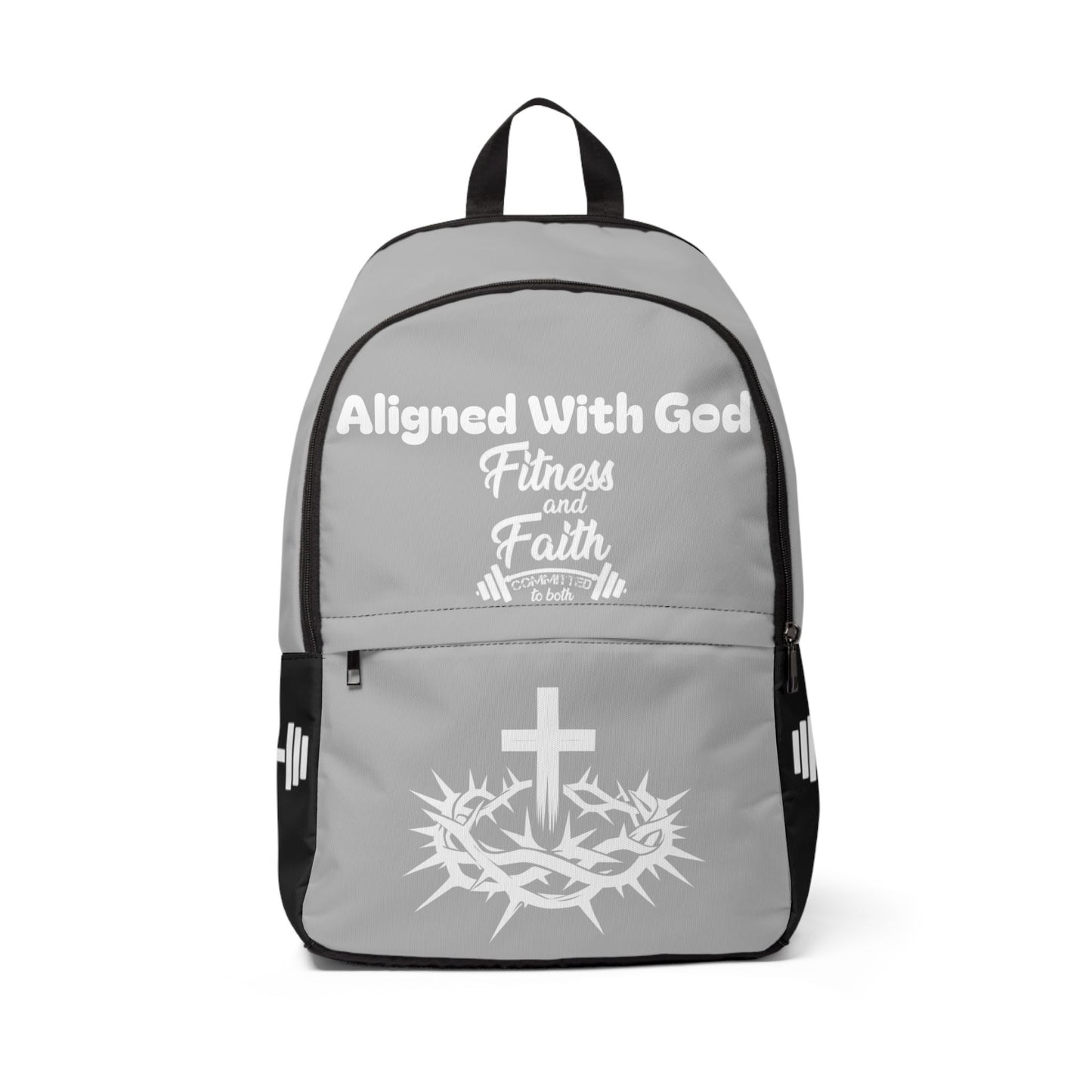 Fitness and Faith Backpack - Light Grey