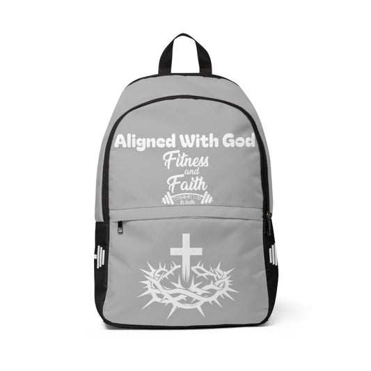 Fitness and Faith Backpack - Light Grey