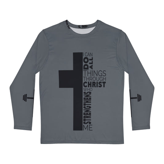 I Can do All things Through Christ - Long Sleeve - Dark Grey/Black