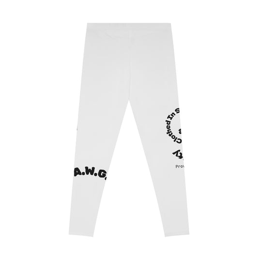 Ankle-Length Workout Leggings - White/Black