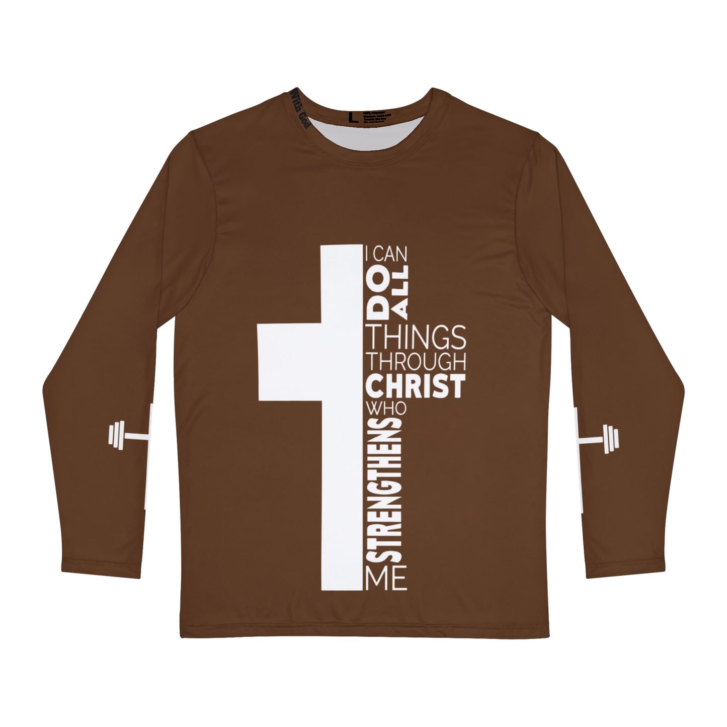 I Can do All things Through Christ - Unisex Long Sleeve - Brown/White