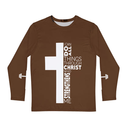 I Can do All things Through Christ - Unisex Long Sleeve - Brown/White