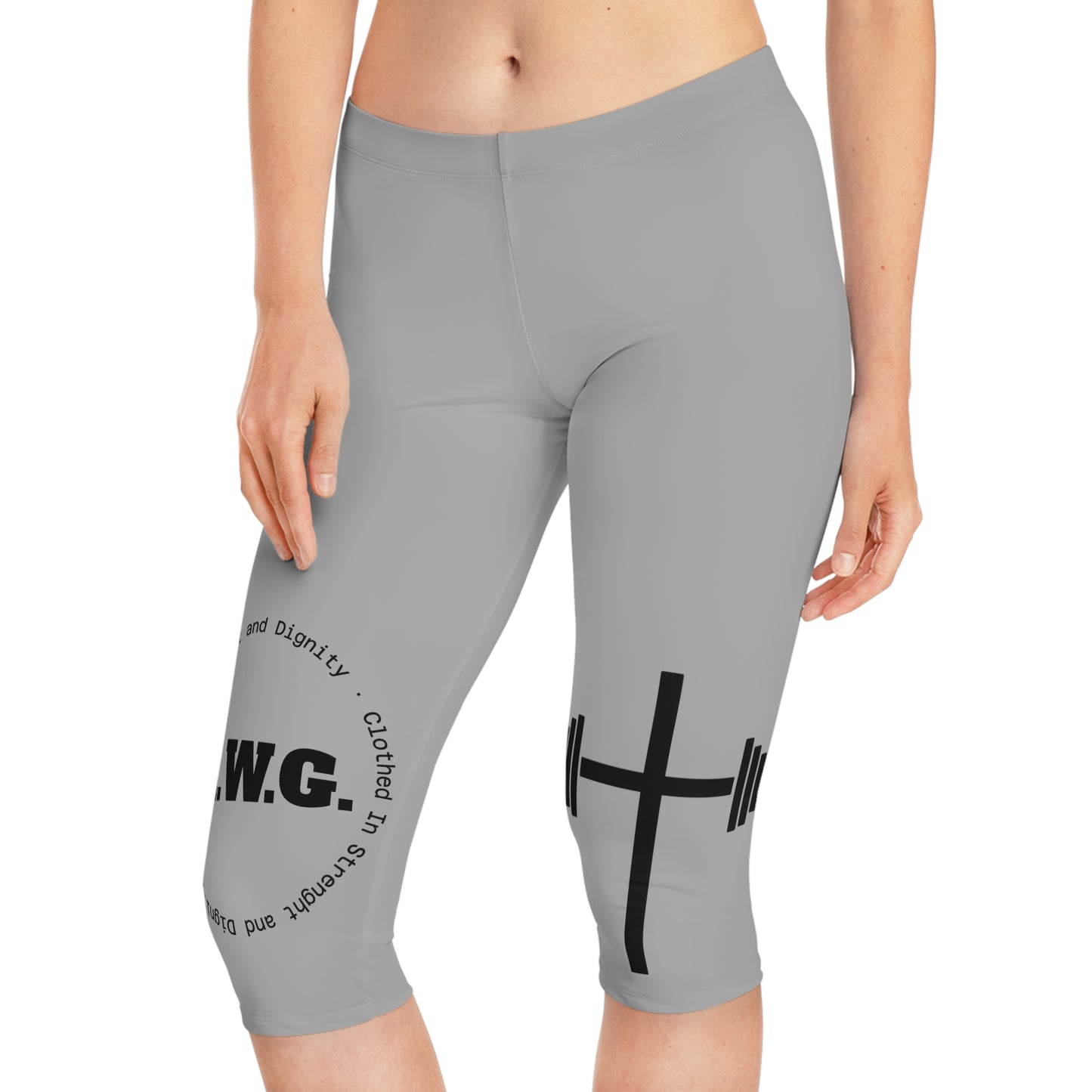 Capri Leggings - Light Grey/Black