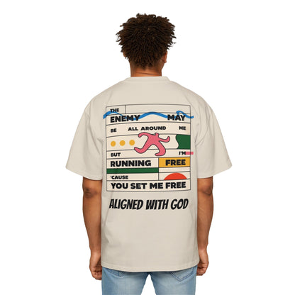 Jesus Set Me Free - Men's Heavy Oversized Tee