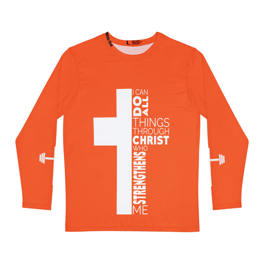 I Can do All things Through Christ - Unisex Long Sleeve - Orange/White