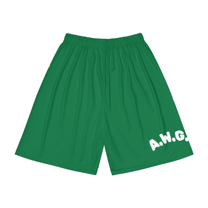 Gym Shorts - Dark Green/White