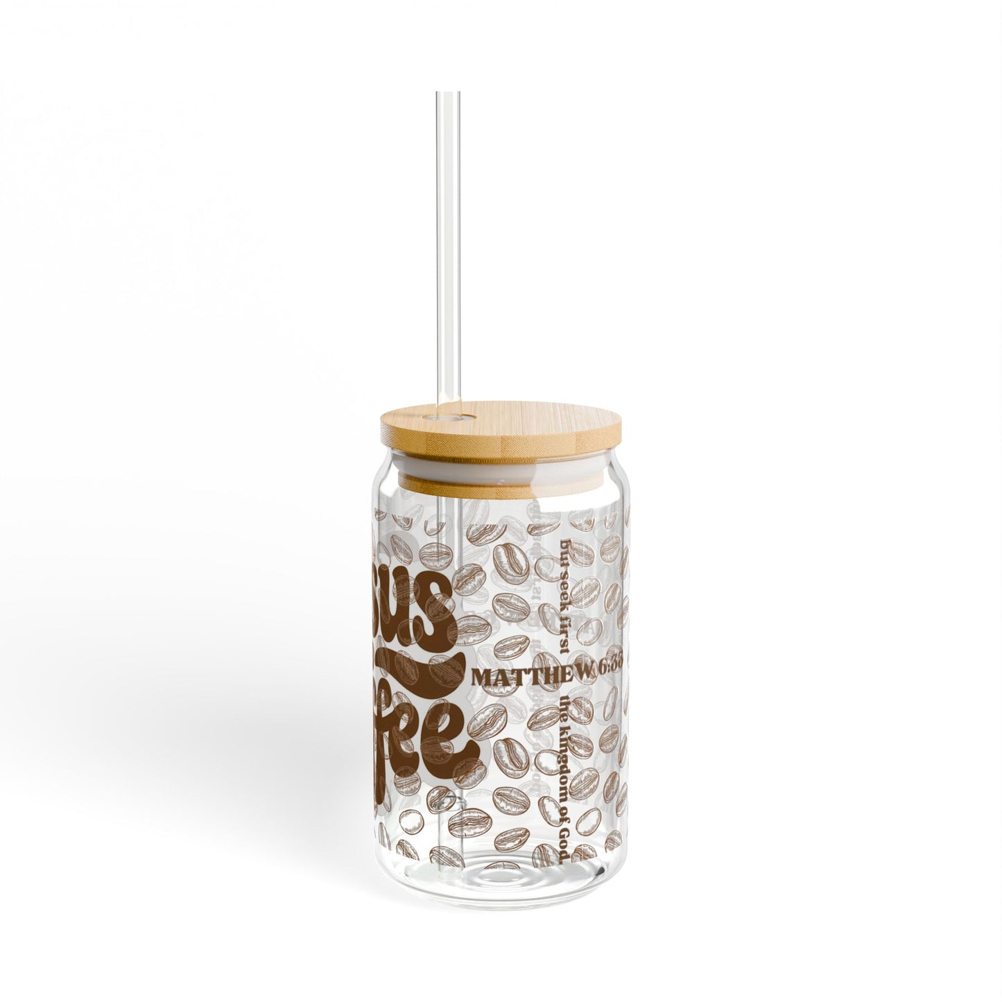 Sipper Glass - Jesus and Coffee