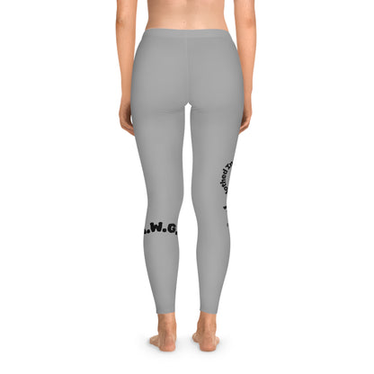 Ankle-Length Workout Leggings - Light Grey/Black