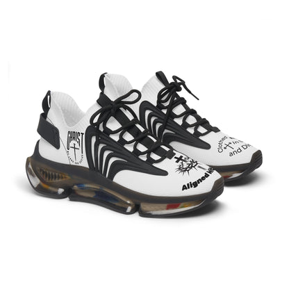 Women's Mesh Sneakers — Black/White & Black/White Athletic Shoes