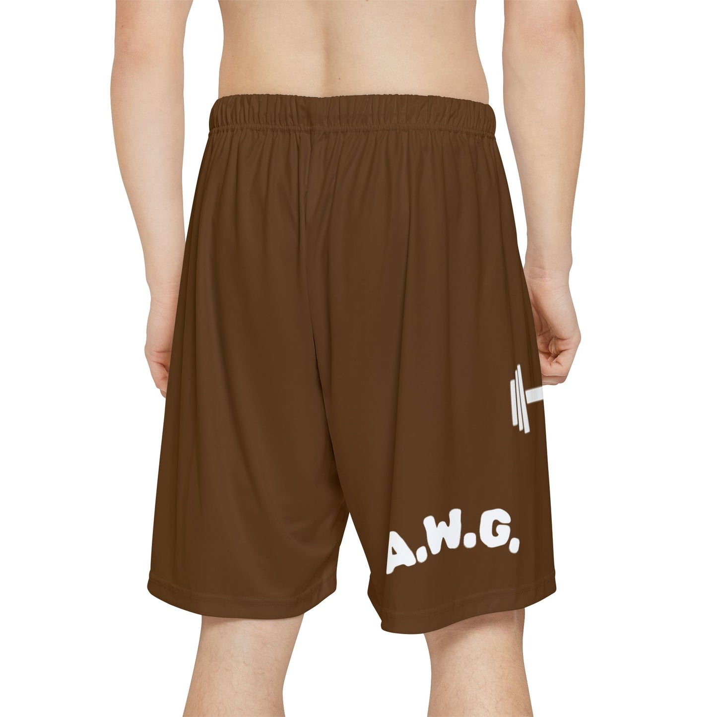 Gym Shorts - Brown/White