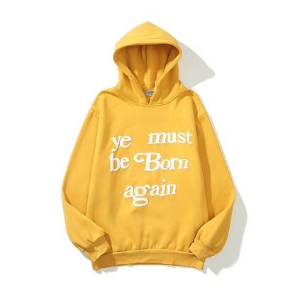 European and American Trendy Brand With The Same Letter Foam Printing Men and Womens Plush Pullover Hoodie