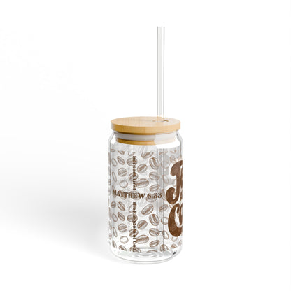 Sipper Glass - Jesus and Coffee