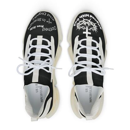 Men's Mesh Sneakers — Black/White & Black/White Athletic Shoes