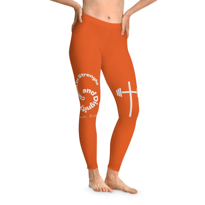 Ankle-Length Workout Leggings - Orange