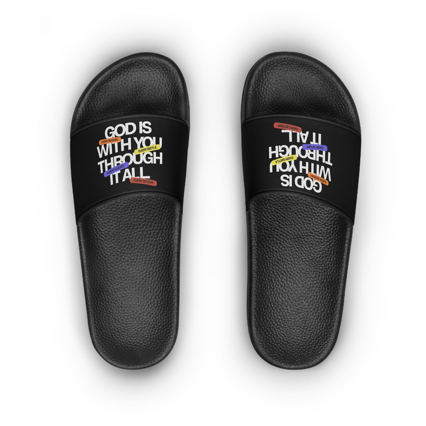 Women's Slide Sandals — God Is With You Through It All