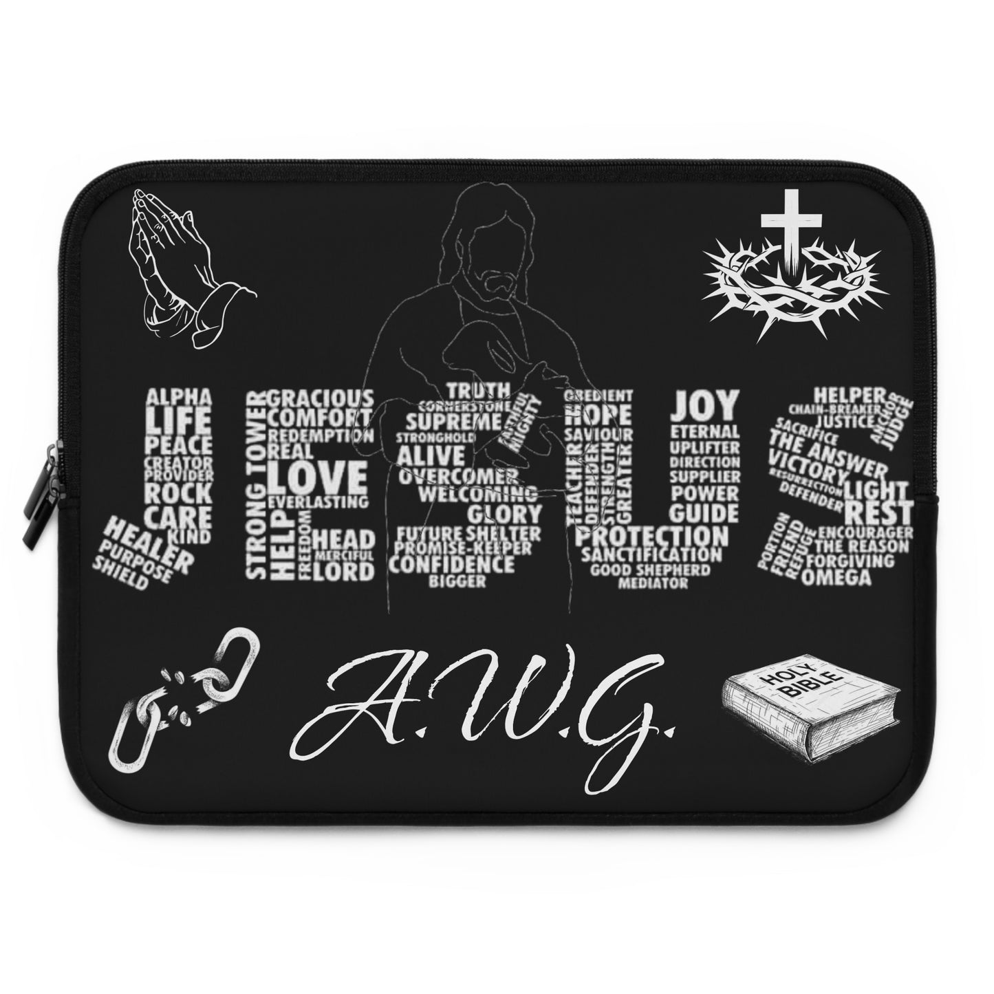 Jesus Laptop Sleeve - Black