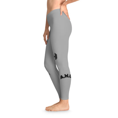 Ankle-Length Workout Leggings - Light Grey/Black