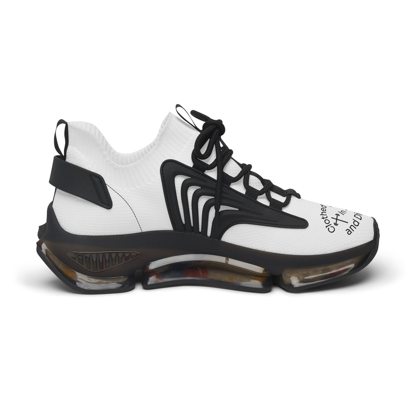 Women's Mesh Sneakers — Black/White & Black/White Athletic Shoes