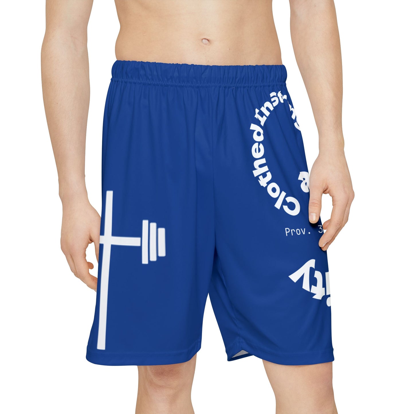 Gym Shorts - Dark Blue/White