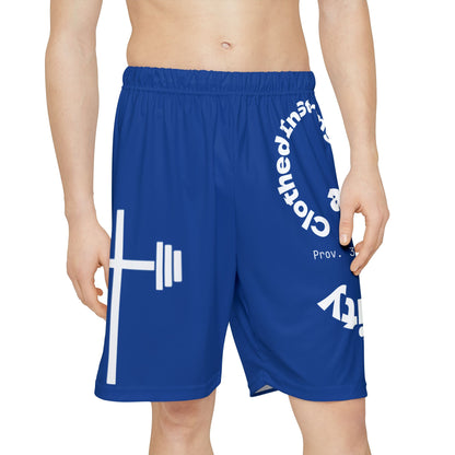 Gym Shorts - Dark Blue/White